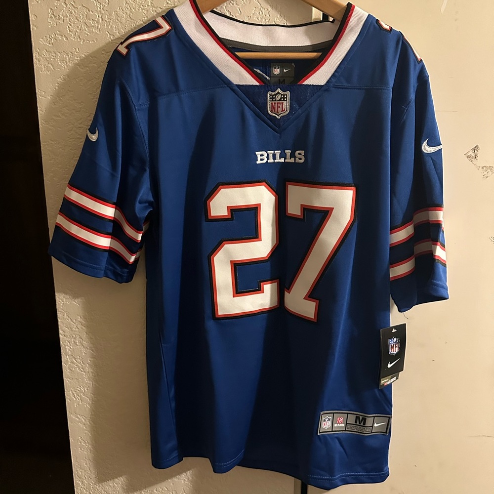NEW Buffalo Bills home blue Tre White Jersey